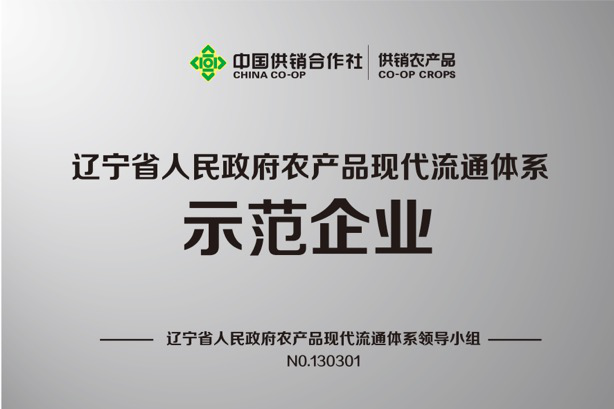 辽宁省人民政府农产品现代流通体系示范企业牌匾.png